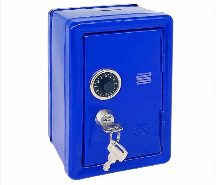 Metal Strap Lock  Mini Cash Box  Blue - Zoom Image 1