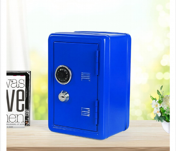 Metal Strap Lock  Mini Cash Box  Blue - Zoom Image 3