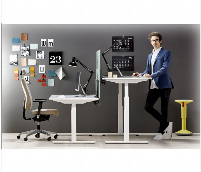Navodesk Smart Height Adjustable Desk With Bluetooth Technology Black Frame And White Top - Zoom Image 4
