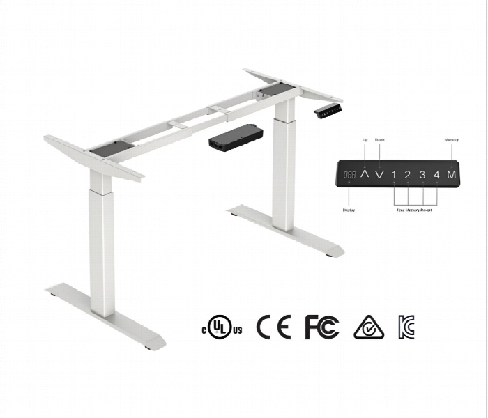Navodesk Smart Height Adjustable Desk With Bluetooth Technology Black Frame And White Top - Zoom Image 3