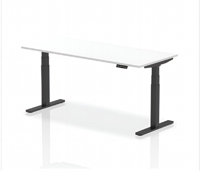 Navodesk Smart Height Adjustable Desk With Bluetooth Technology Black Frame And White Top - Zoom Image 1
