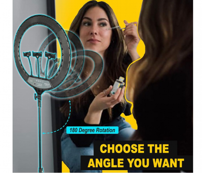 Led Ring Light With Tripod 3 Phone Holders Remote Control - Zoom Image 3