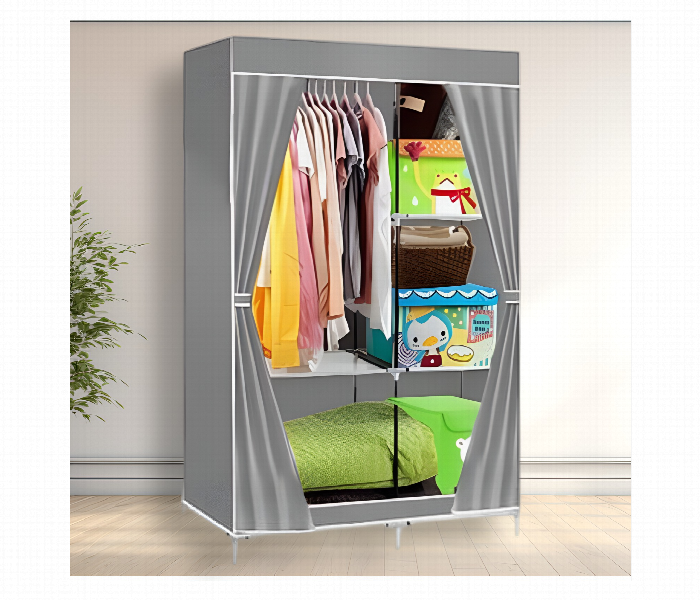 Durable Cloth Storage Cupboard Foldable 105X45X158Cm Wardrobe Organizer With Shelves - Zoom Image 4