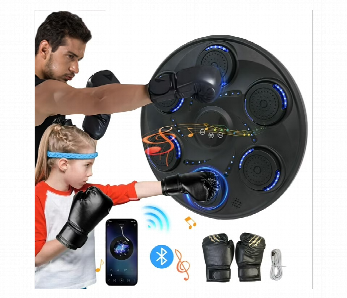Musical Boxing Machine With Gloves Electronic Bt Target Wall Mount Trainer Pad For Age 3 And Above - Zoom Image 1