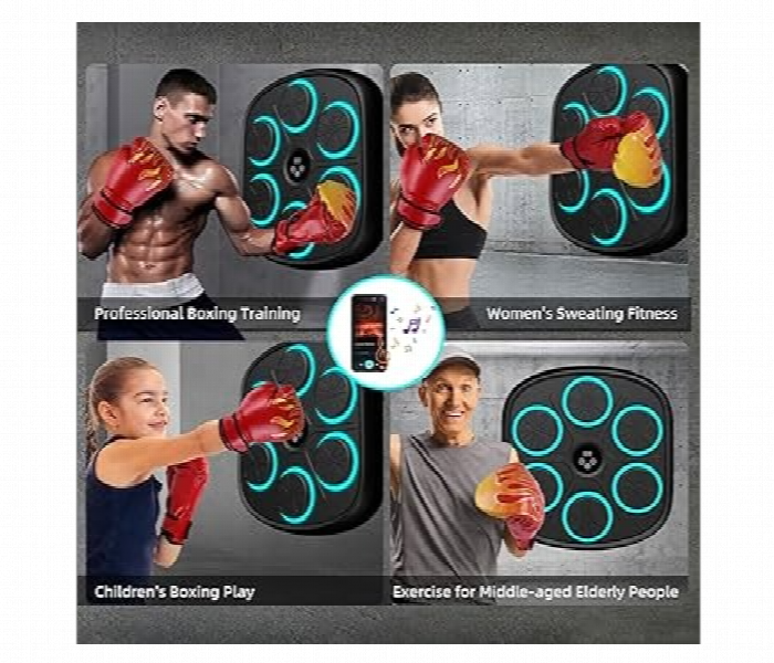 Musical Boxing Machine With Gloves Electronic Bt Target Wall Mount Trainer Pad For Age 3 And Above - Zoom Image 3