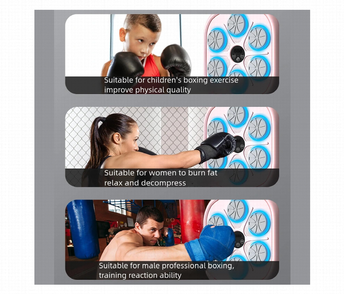Musical Boxing Machine With Gloves Electronic Bt Target Wall Mount Trainer Pad For Age 3 And Above - Zoom Image 4