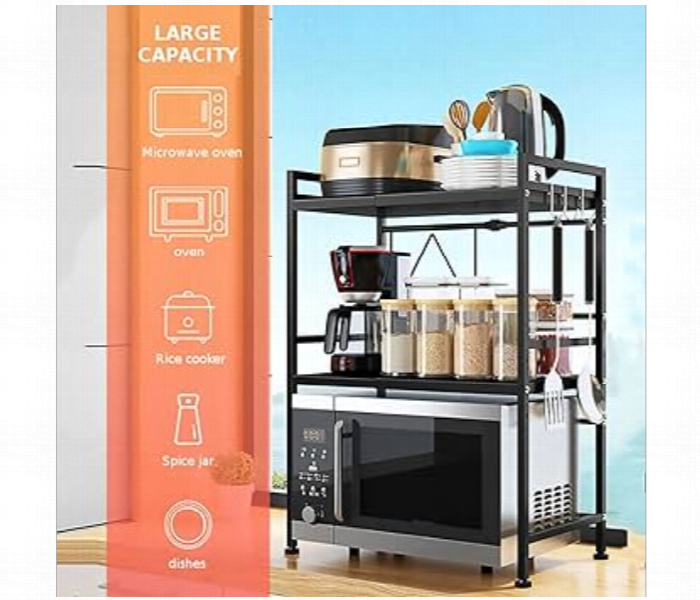 Adjustable Kitchen Storage Rack Multi Layer Shelf Organizer For Countertop Cabinet Pantry Spice Jars And Utensils - Zoom Image 2