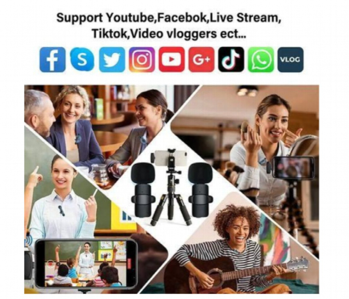 3 In 1 Mini Double Wireless Microphone - Zoom Image 3