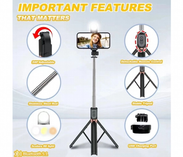 Plokama Live K9 Selfie Stick With Led - Zoom Image 4