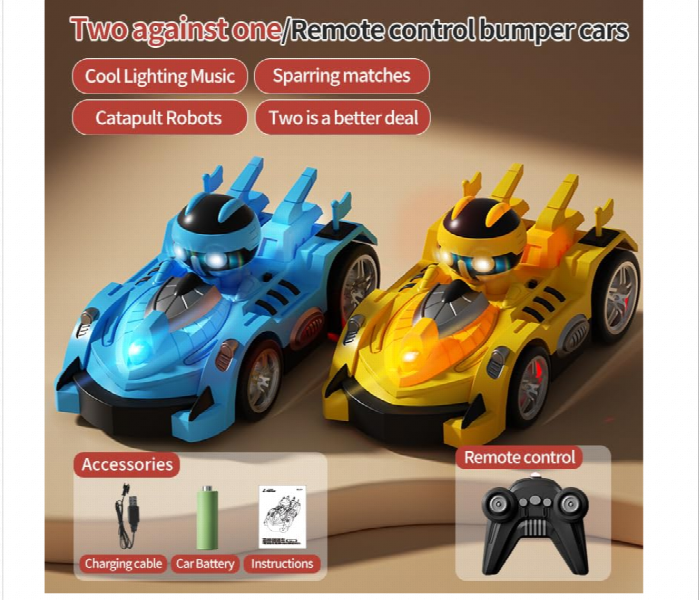 2 Player Remote Controler Battle Rc Bumper Car For Kids - Zoom Image 3