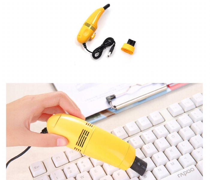 Mini Laptop Vacuum Cleaner  Yellow - Zoom Image 3