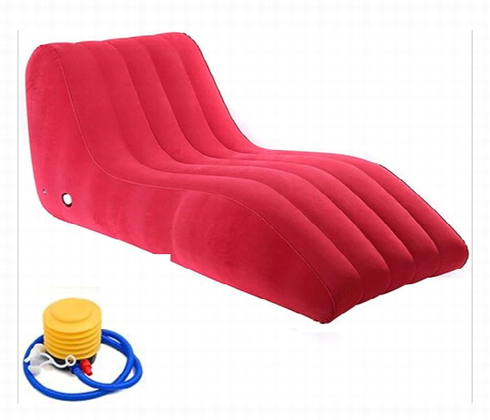 Air Pumped Flocked Inflatable Lounge Chair S Type Recliner Sofa Bed For Living Room Office And Outdoor Relaxation - Zoom Image 2