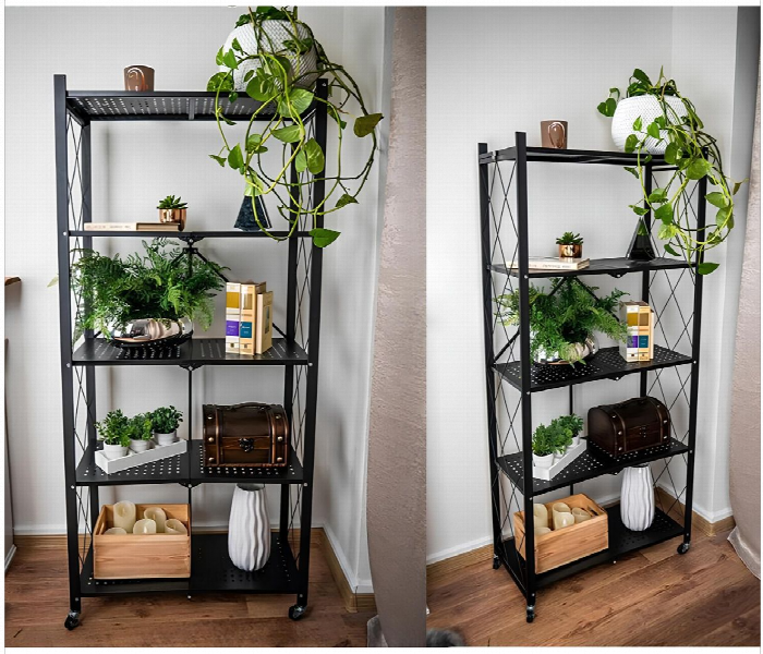 Foldable 5 Tier Storage Shelf Trolley - Zoom Image 3
