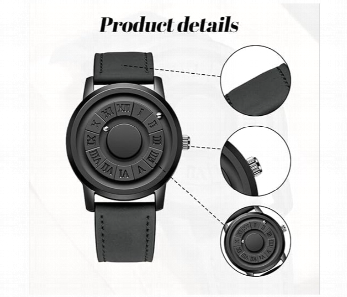 Cool Levitation Leather Luxury Watch For Men Unique Pointer Design Quartz Magneto Business Casual Fashion - Zoom Image 2