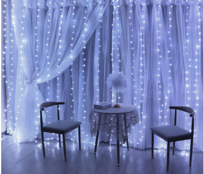 Remote Controlled Led Curtain Lights White - Zoom Image 2