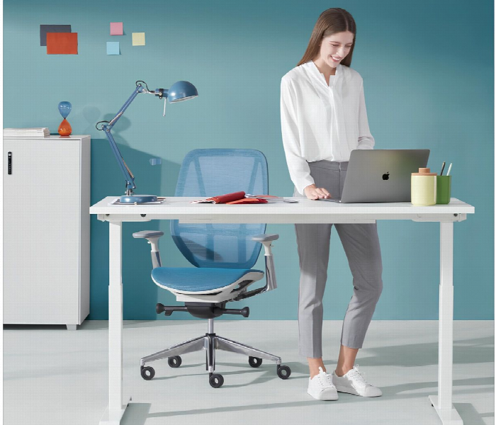 Navodesk Smart Height Adjustable Desk With Bluetooth Technology Fram Gray And Gray Top - Zoom Image 4