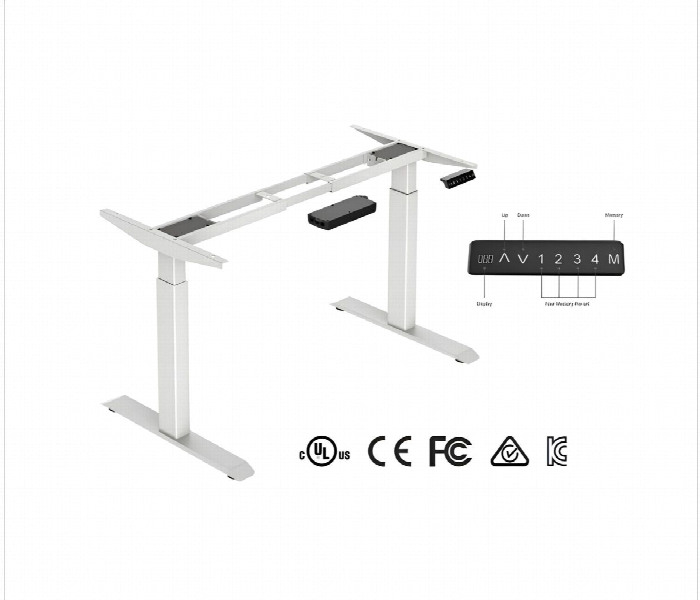 Navodesk Smart Height Adjustable Desk With Bluetooth Technology Fram Gray And Gray Top - Zoom Image 2