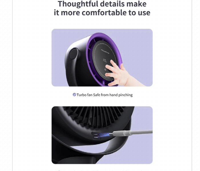 Desktop Fan 100 Speeds Adjustable Cooling Fan With Digital Display - Zoom Image 4