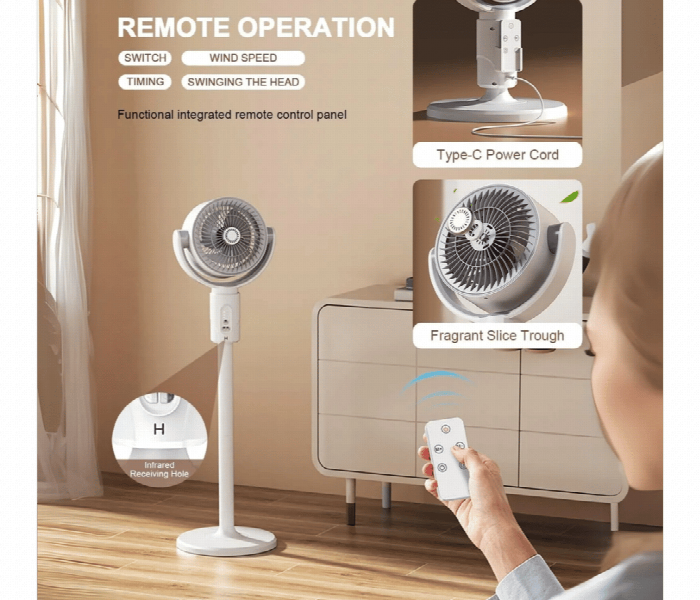 F1 Usb Rechargeable Remote Control Fan - Zoom Image 3