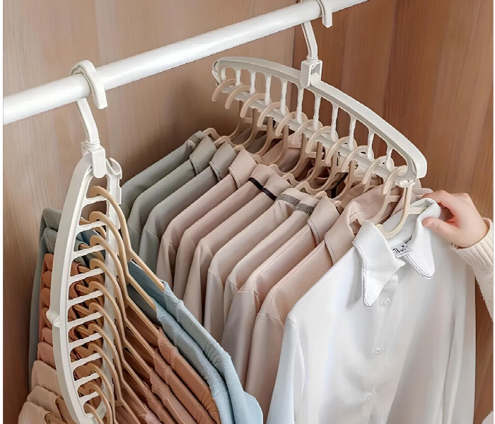 11 Hole Multifunctional Clothes Hanger White - Zoom Image 3