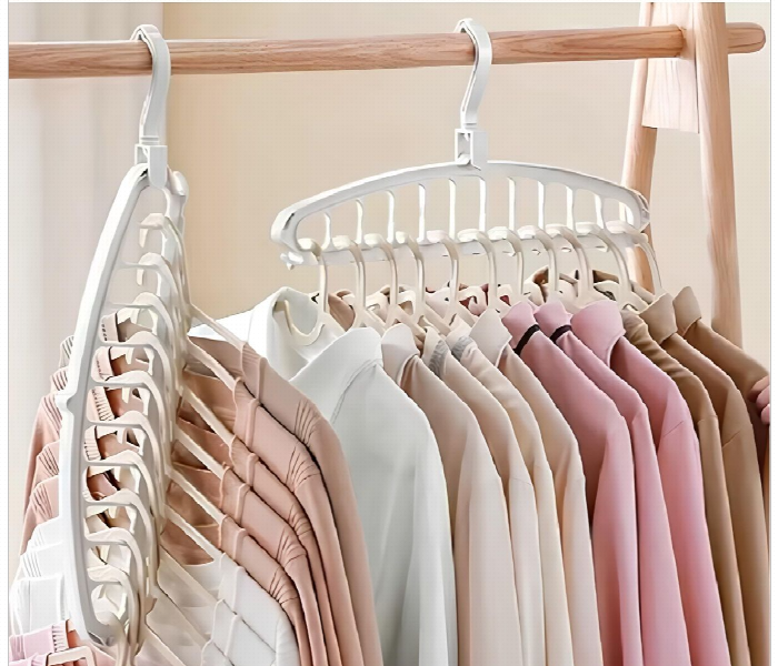 11 Hole Multifunctional Clothes Hanger White - Zoom Image 4