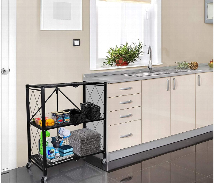 3 Layer Foldable Storage Shelf Rack - Zoom Image 5