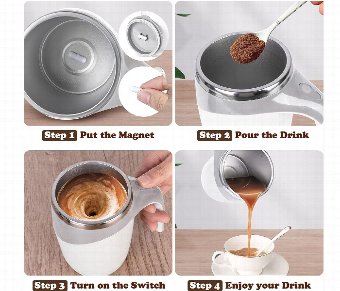 Multifunctional Magnetized Stirring Cup White - Zoom Image 3