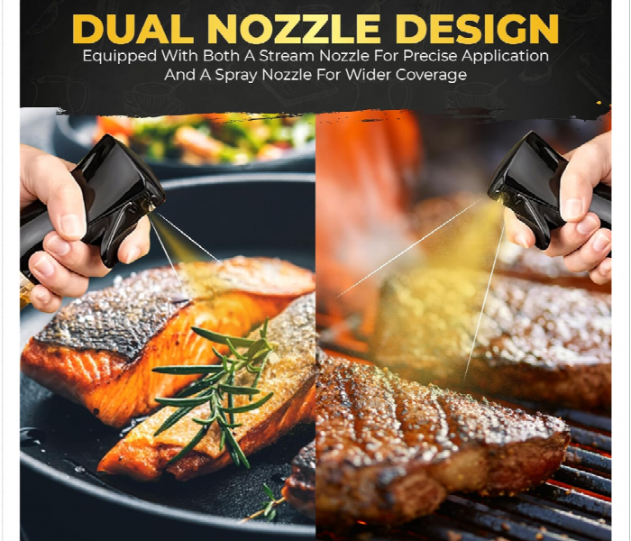 Oil Sprayer Bottle Refillable Glass Bottle For Cooking Black - Zoom Image 5