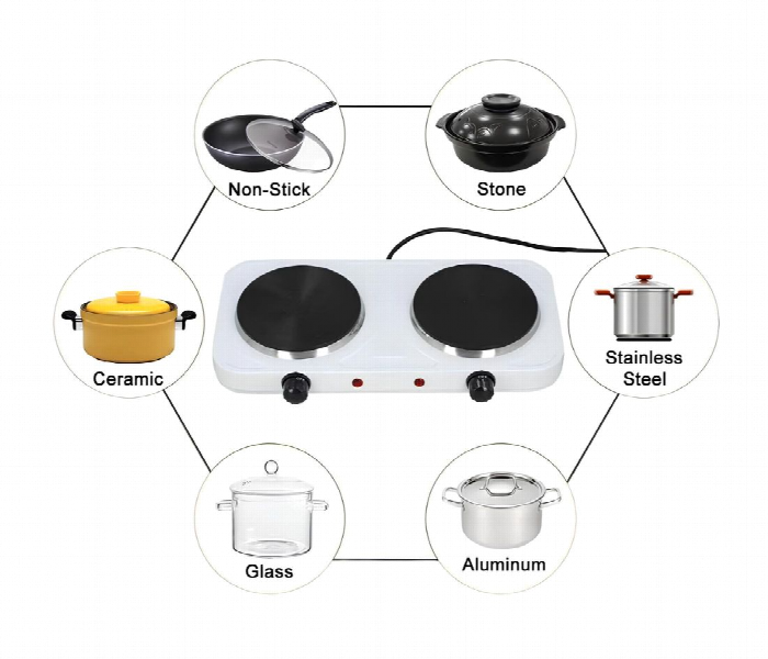 Double Burner Electric Hot Plate - Zoom Image 3