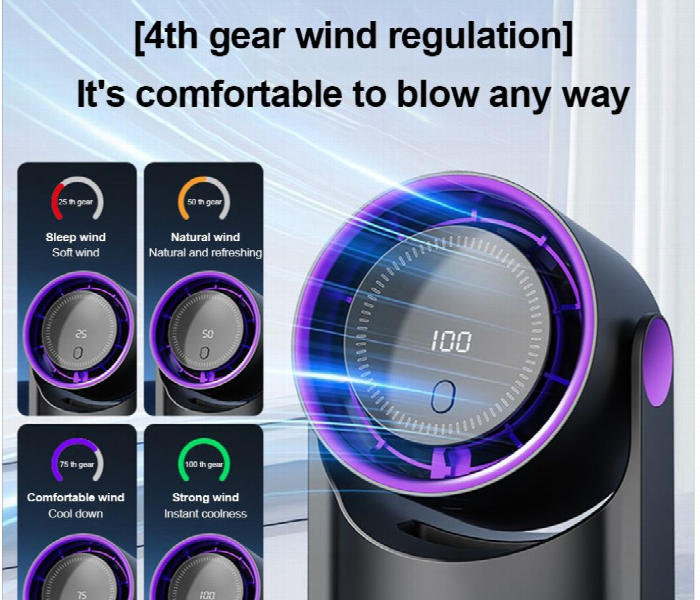 Circulating Fan Sleek Design Bladeless Fan 100 Speeds - Zoom Image 5