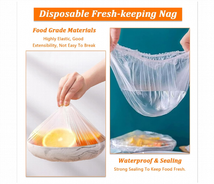 100 Pcs Disposable Plastic Food Wrap Covers - Zoom Image 4