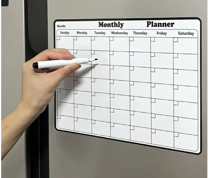 Dry Erase Fridge Magnetic White Board Calendar - Zoom Image 2