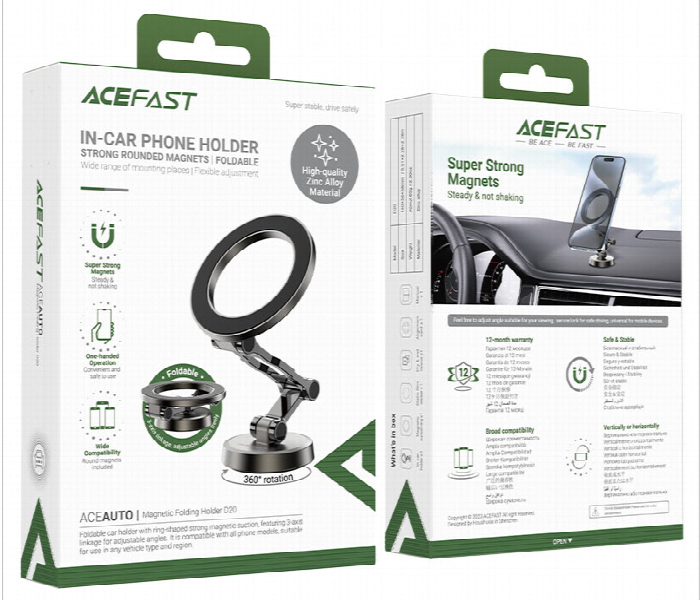 Car Phone Holder Strong Rounded Magnets Foldable - Zoom Image 2
