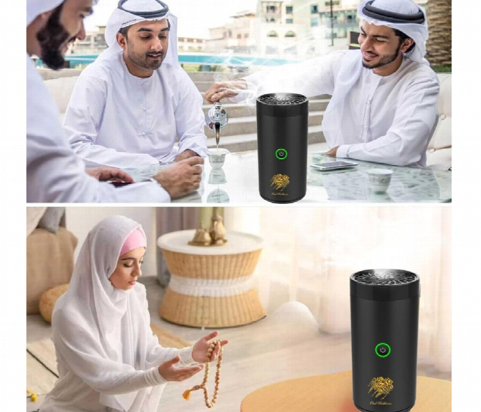 Electronic Bakhoor Burner Rechargeable Aroma Diffuser  Black - Zoom Image 4