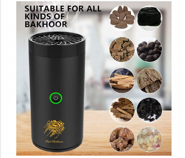 Electronic Bakhoor Burner Rechargeable Aroma Diffuser  Black - Zoom Image 2