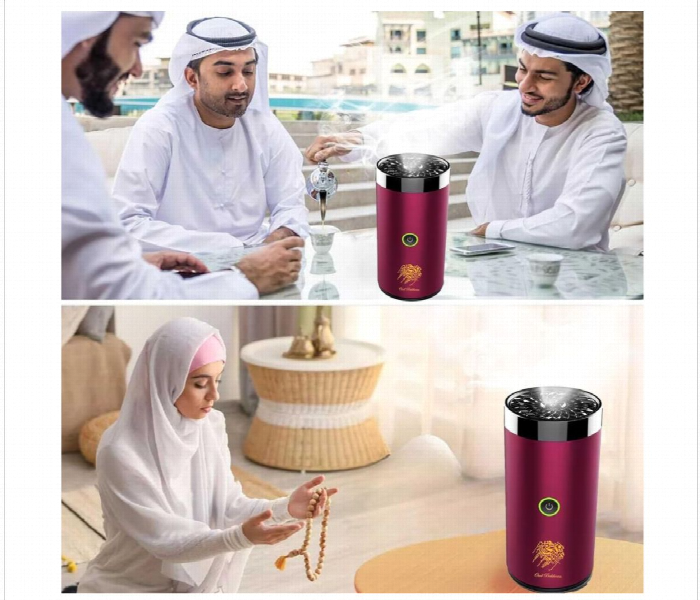 Electronic Bakhoor Burner Rechargeable Aroma Diffuser  Red - Zoom Image 4