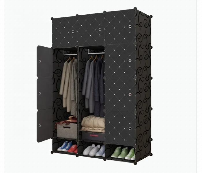 Diy Plastic 12 Clothes Wardrobe With Shoe Rack - Zoom Image 2