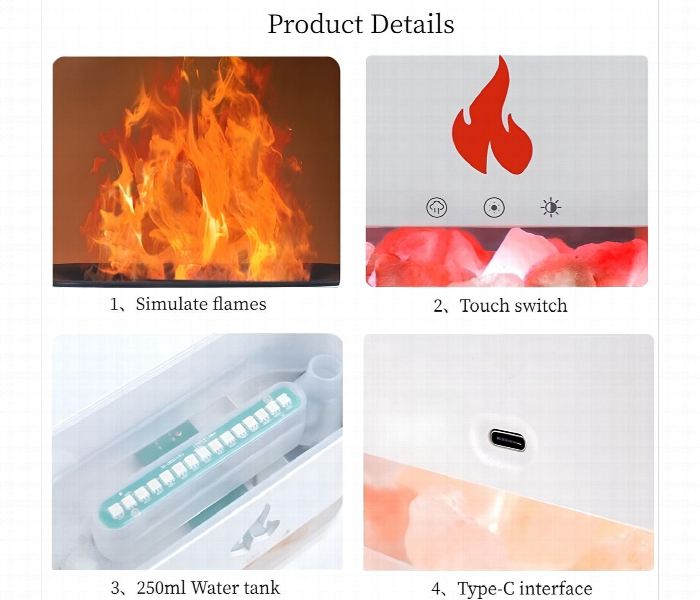 Aroma Flame Diffuser And Humidifier Black - Zoom Image 3