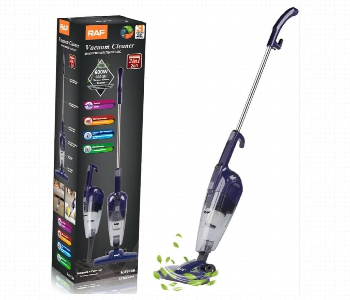 Raf Cordless Stick Vacuum Cleaner 600W 2 In 1 Handheld And Upright For Carpet Hard Floors And Pet Hair Blue - Zoom Image 1
