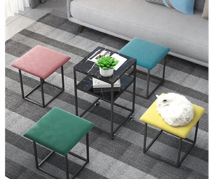 5 In 1 Seating Sofa Cube Table With Casters Stackable Table Chair Sets - Zoom Image 5