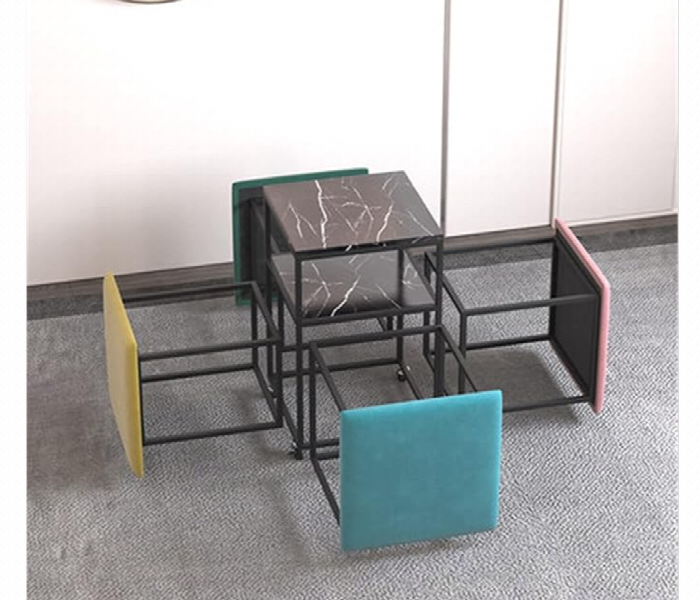 5 In 1 Seating Sofa Cube Table With Casters Stackable Table Chair Sets - Zoom Image 2