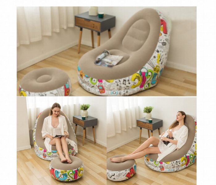 Inflatable Sofa With Footstool And Air Pump - Zoom Image 3