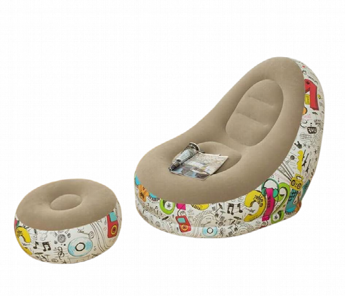 Inflatable Sofa With Footstool And Air Pump - Zoom Image 1