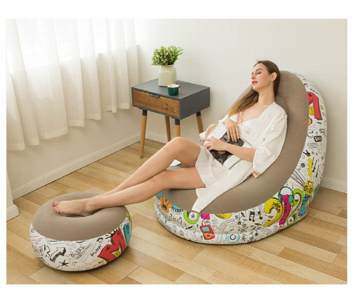Inflatable Sofa With Footstool And Air Pump - Zoom Image 2