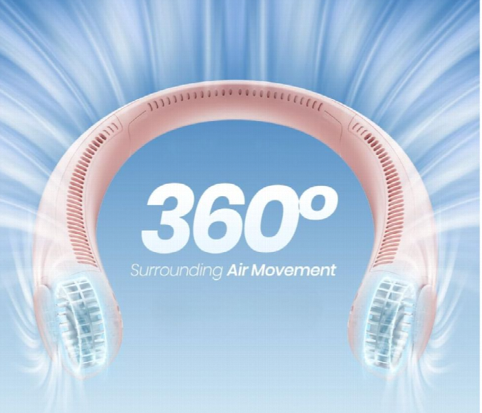 Mini Neck Fan Pink Wearable Air Cooler And Purifier - Zoom Image 2