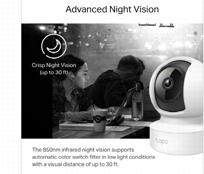 Tapo C212 Pan Tilt Wifi Home Security Camera With Night Vision And Voice Control - Zoom Image 3