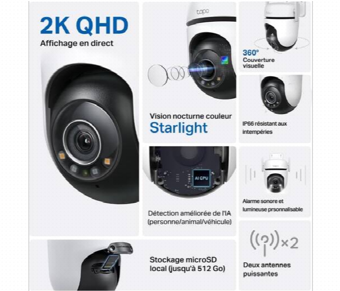 Tapo C520Ws Outdoor 2K Pan Tilt Wifi Security Camera With Color Night Vision Ai - Zoom Image 3