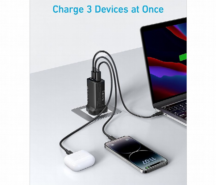 3 Port Ultra Fast Charger 67 W For Multiple Devices - Zoom Image 4