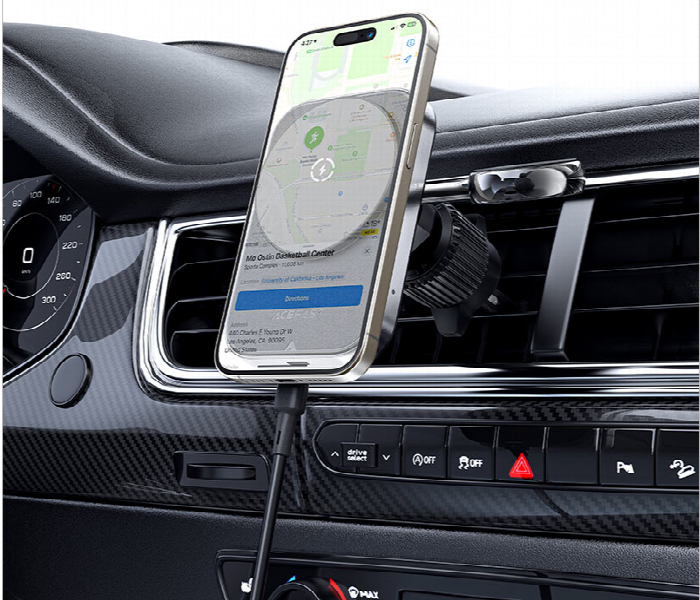 Acefast 2 In 1 In Car Magnetic Holder Two Wireless Charging Areas - Zoom Image 2