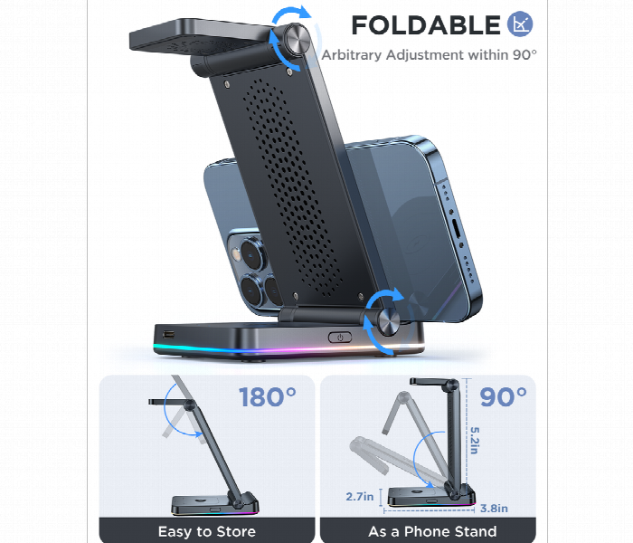 Joyroom 3 In 1 Foldable Wireless Charging Station - Zoom Image 5